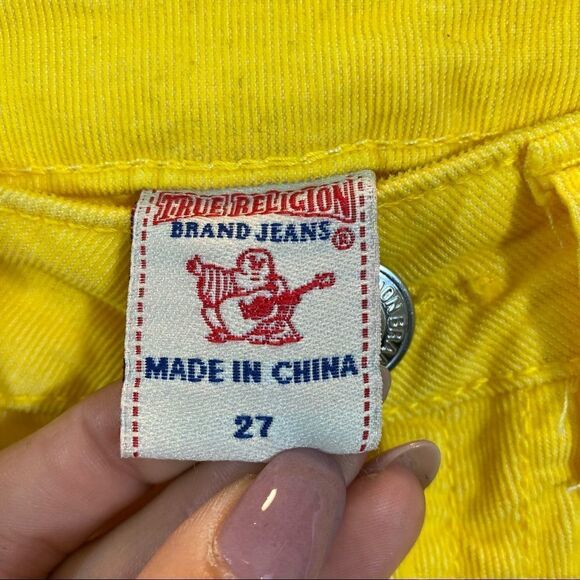 True Religion Shannon Yellow Corduroy Pants 27 - Picture 13 of 14